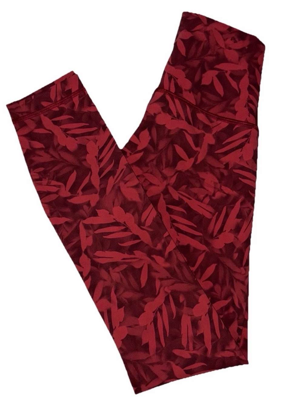 NWT LULULEMON SIZE 2 WUNDER TRAIN HIGH RISE 25”L TIGHT SPRAY LEAF RED $98